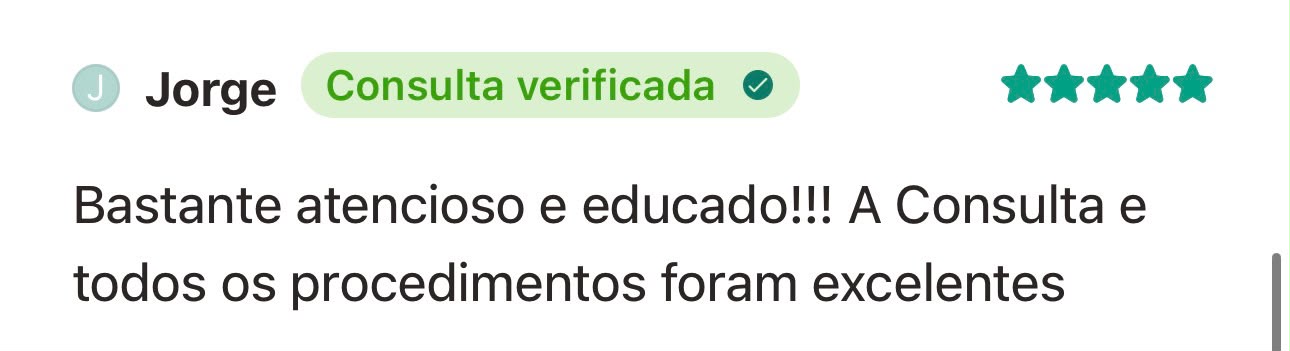 Depoimento de paciente sobre o Dr. Alan Antunes no Doctoralia