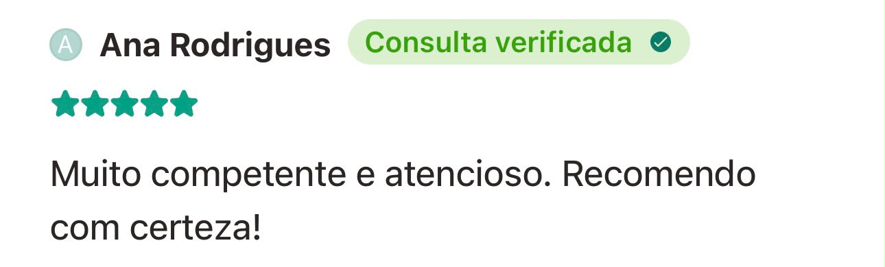 Depoimento de paciente sobre o Dr. Alan Antunes no Doctoralia